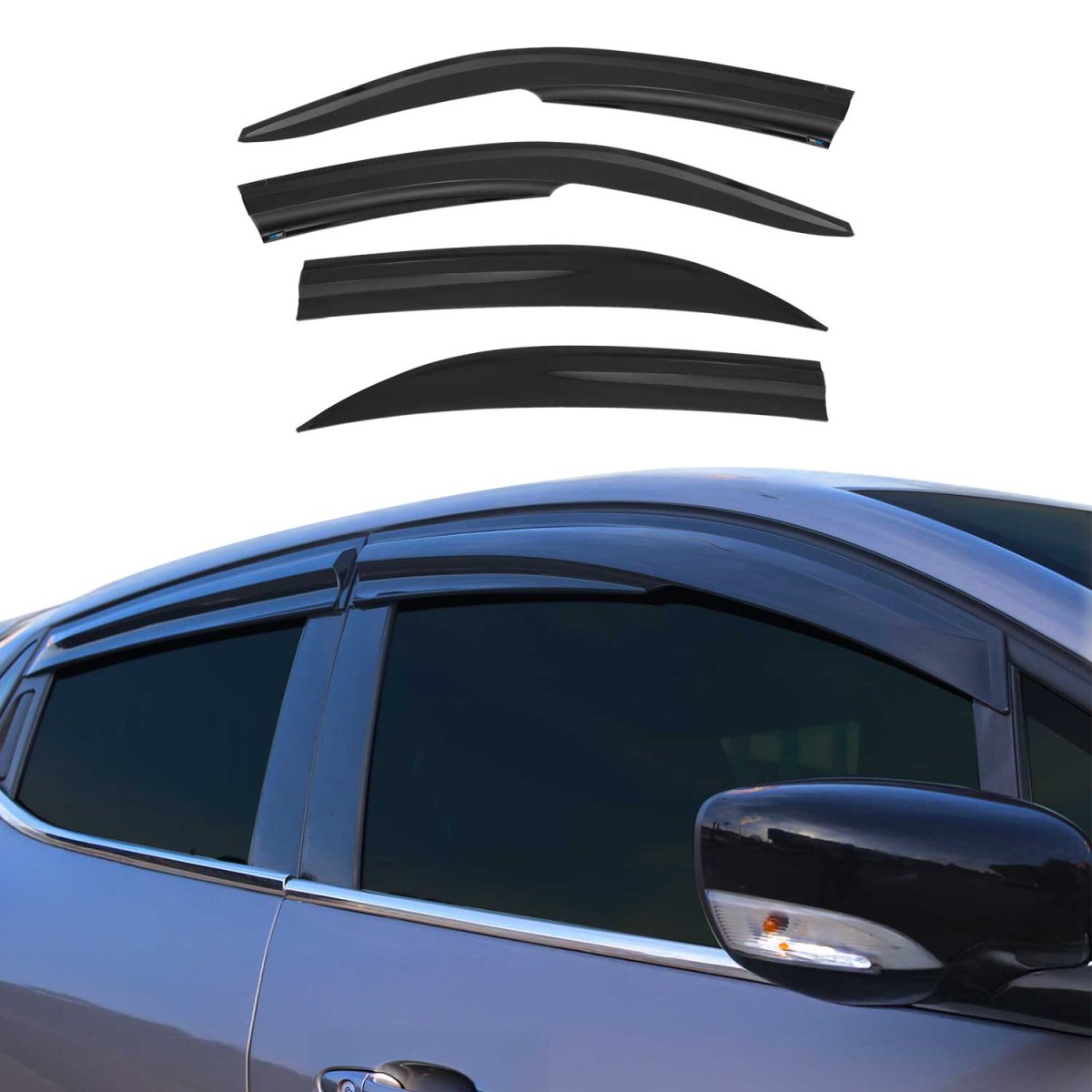 Honda Civic Wind Deflector - Omac - Acrylic 4 Pcs - Black - '01-'05